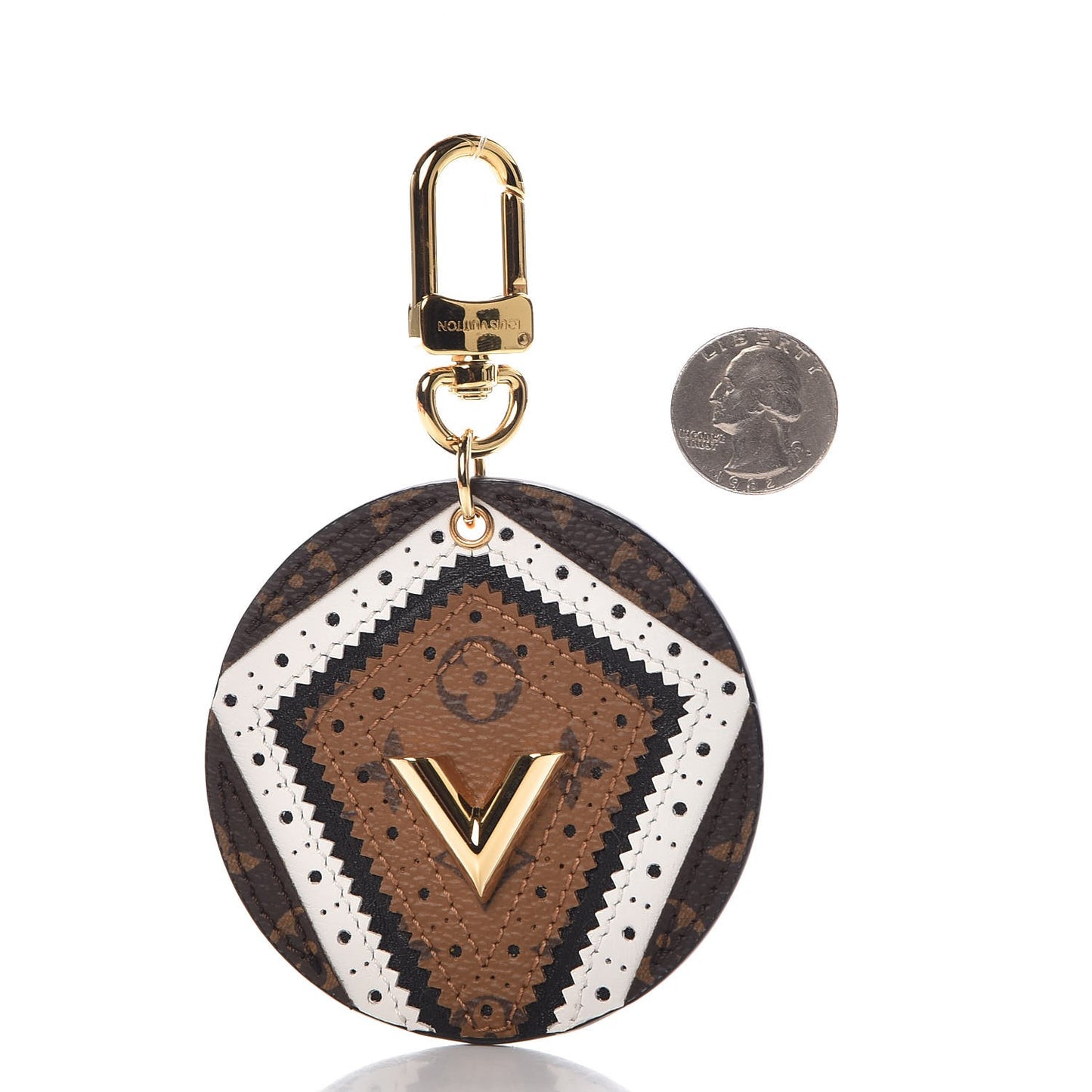 Monogram Brogue V Key Holder Bag Charm