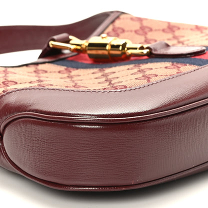 Gucci Monogram Azalea Calfskin Web Small Jackie 1961 Hobo Sahara Rubino Chardonnay 8 of 9