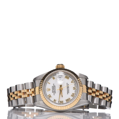 Rolex Stainless Steel 18K Yellow Gold 26mm Oyster Perpetual Datejust Watch White Roman 69173 3 of 7