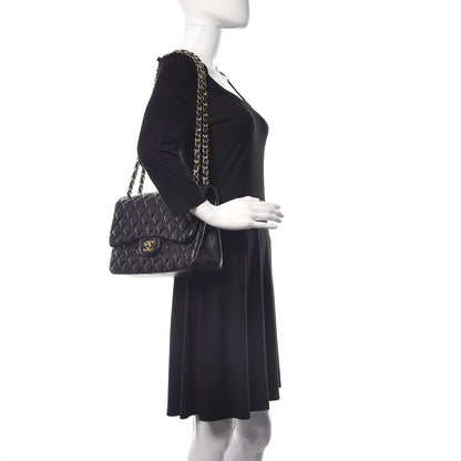 Chanel Lambskin Quilted Jumbo Double Flap Black 2 of 16