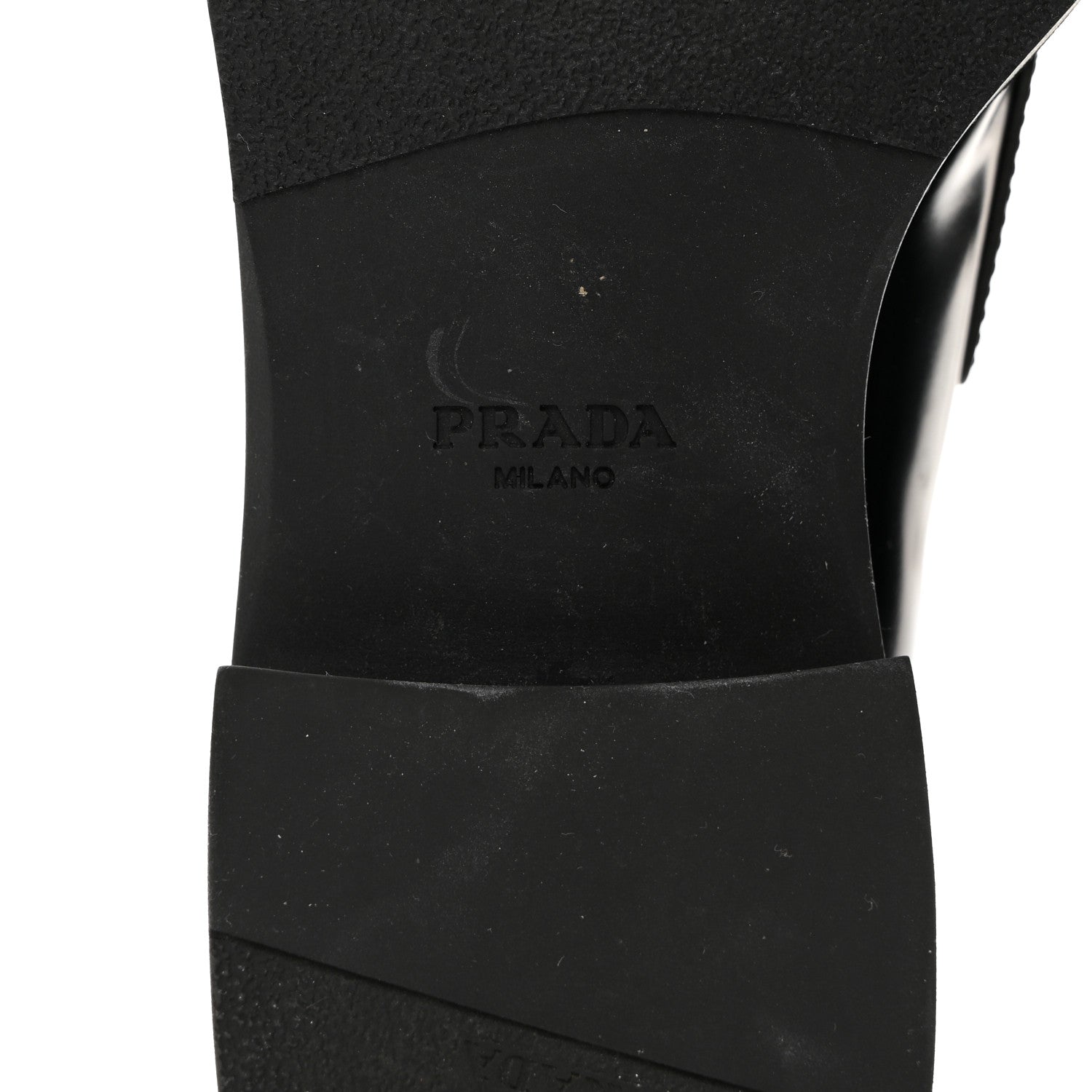 Prada Spazzolato Metal Triangle Logo 50mm Loafers 38 Black 8 of 8