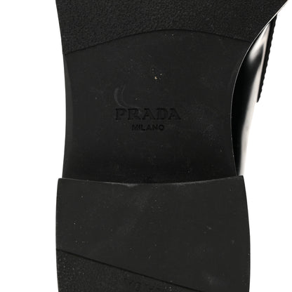 Prada Spazzolato Metal Triangle Logo 50mm Loafers 38 Black 8 of 8