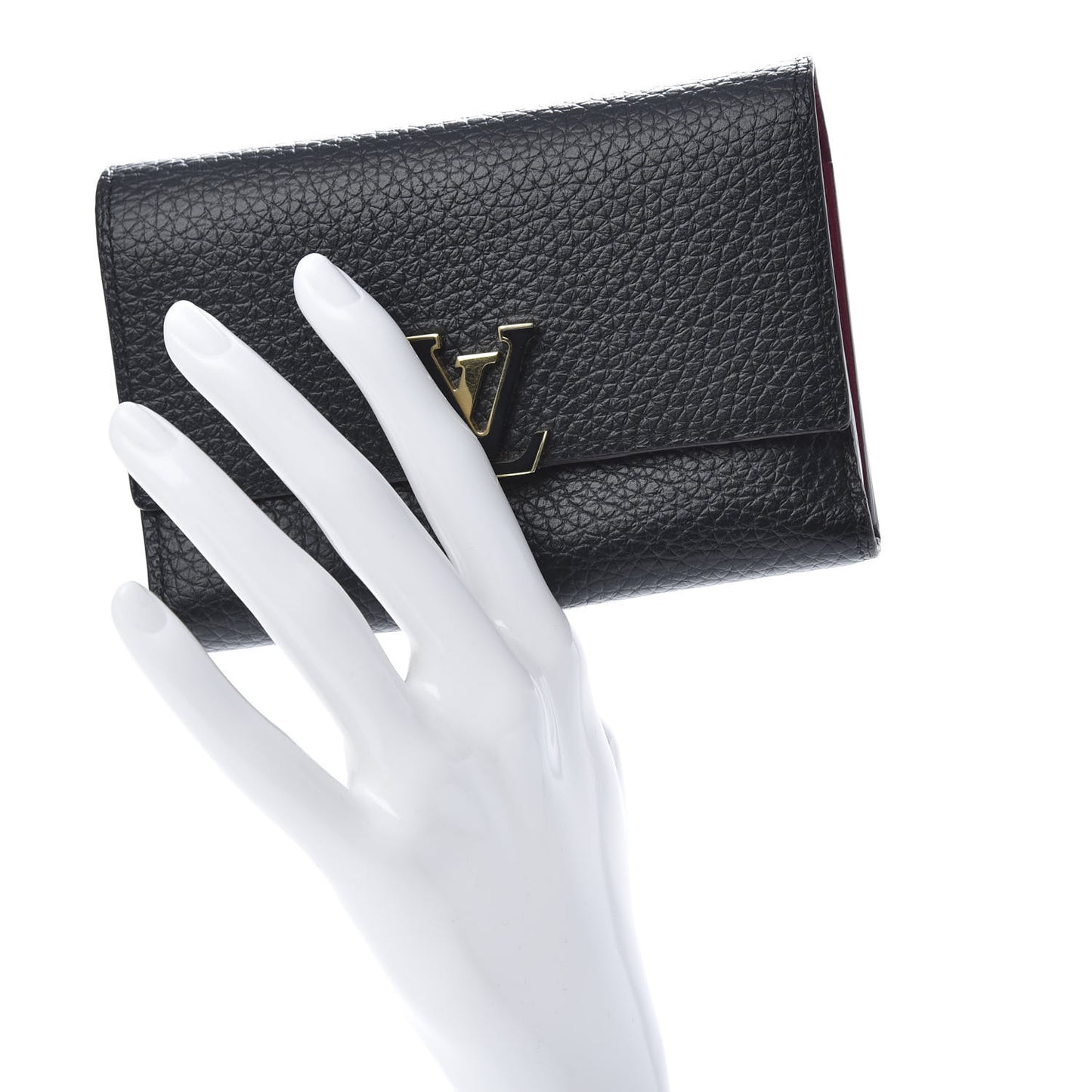 Taurillon Capucines Compact Wallet Black