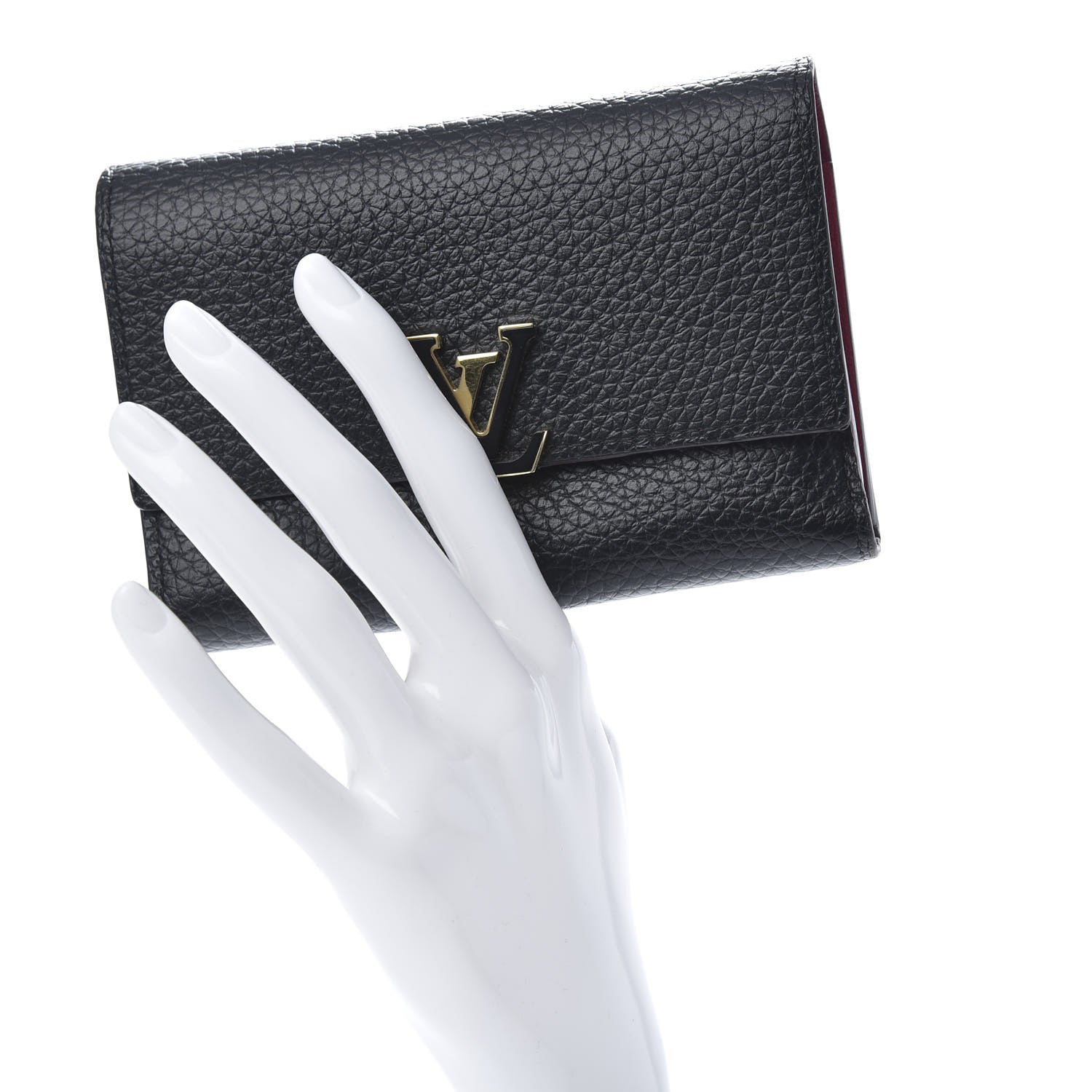 Louis Vuitton Taurillon Capucines Compact Wallet Black 2 of 10
