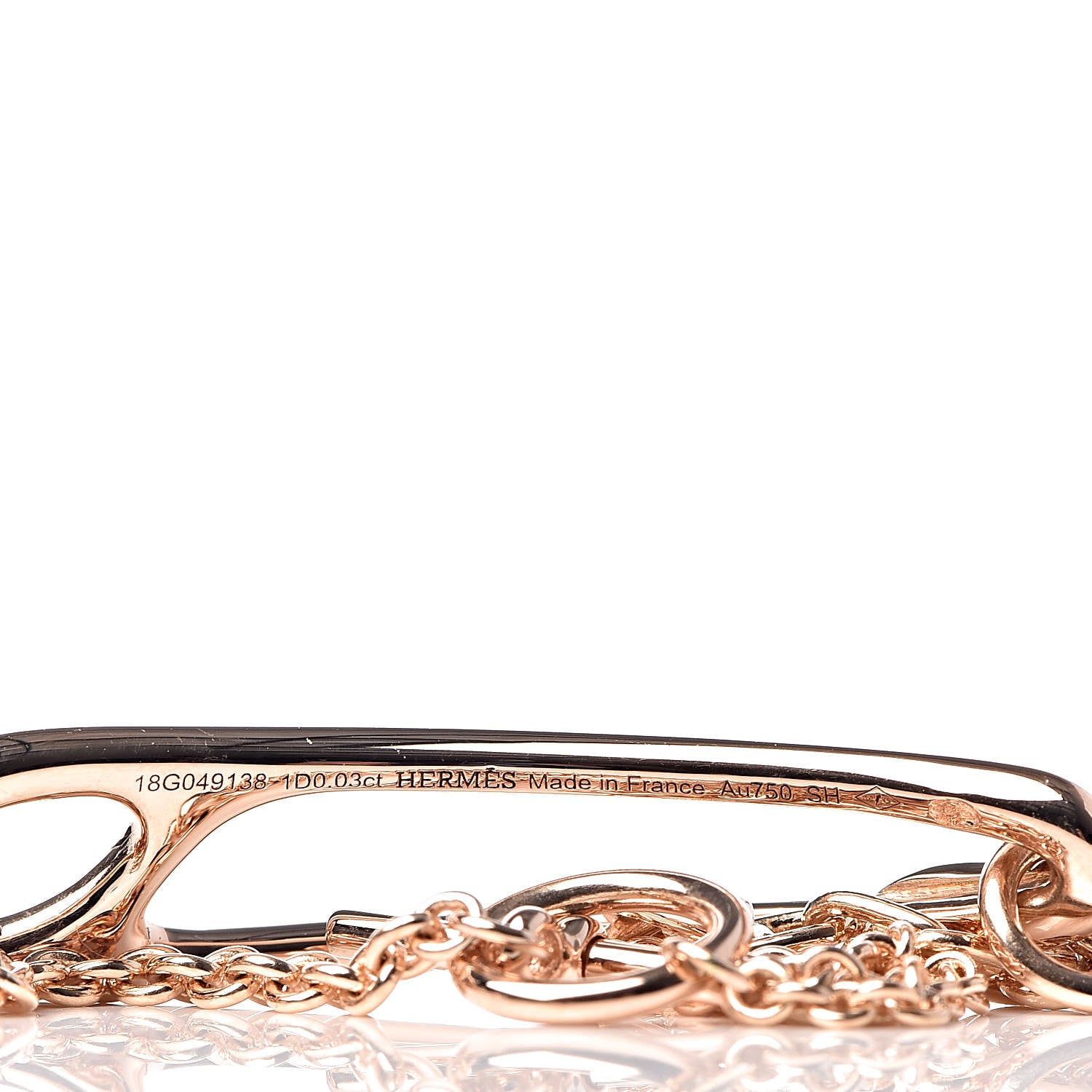 Hermes 18K Rose Gold Diamond MM Chaine d'Ancre Punk Bracelet SH 4 of 5