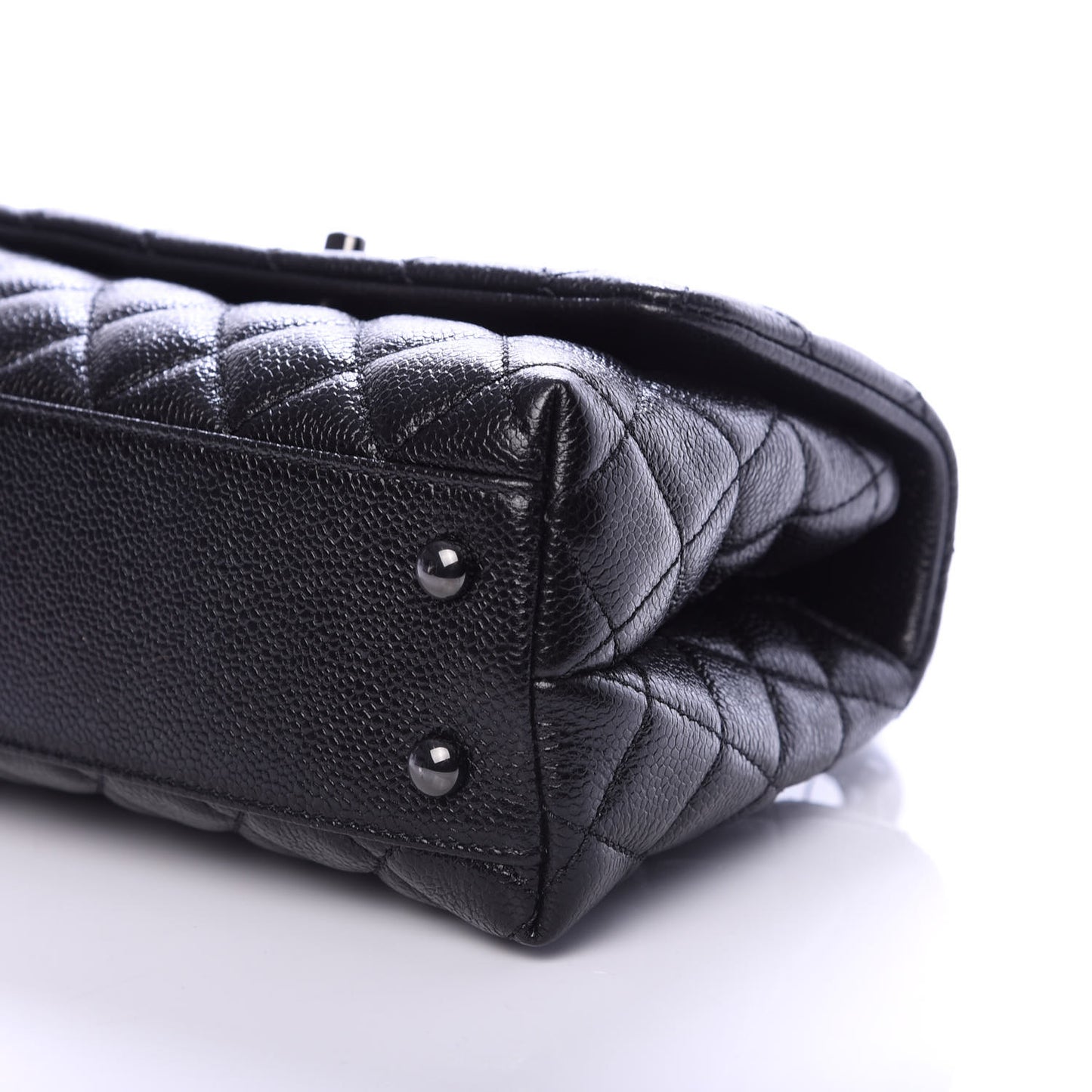 Caviar Quilted Mini Coco Handle Flap So Black