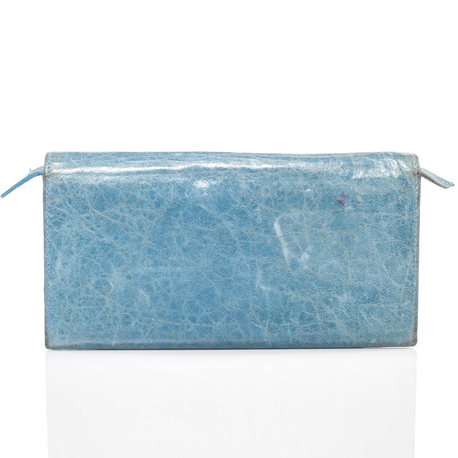 Balenciaga Agneau Money Wallet Bleu 3 of 7