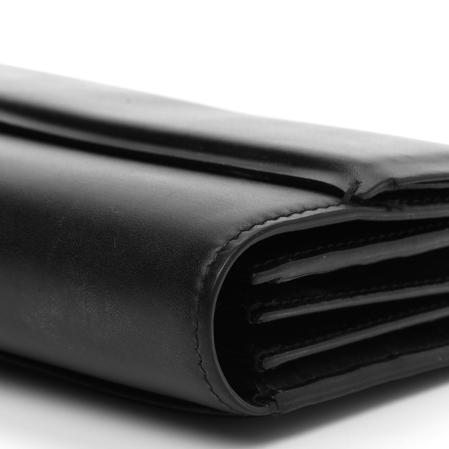 Smooth Calfskin Horizon Continental Wallet Black
