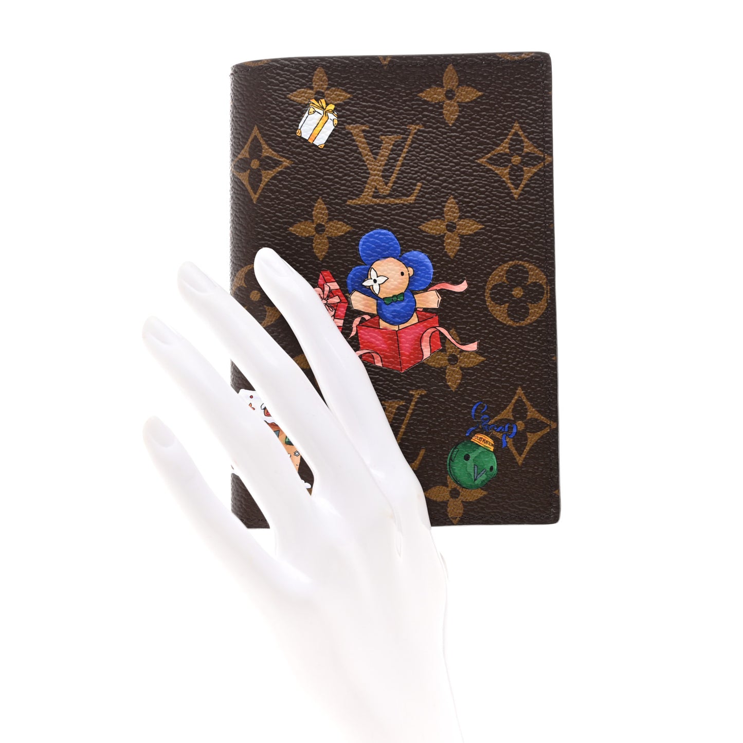 Monogram 2025 Christmas Animation Passport Cover Iced Gold