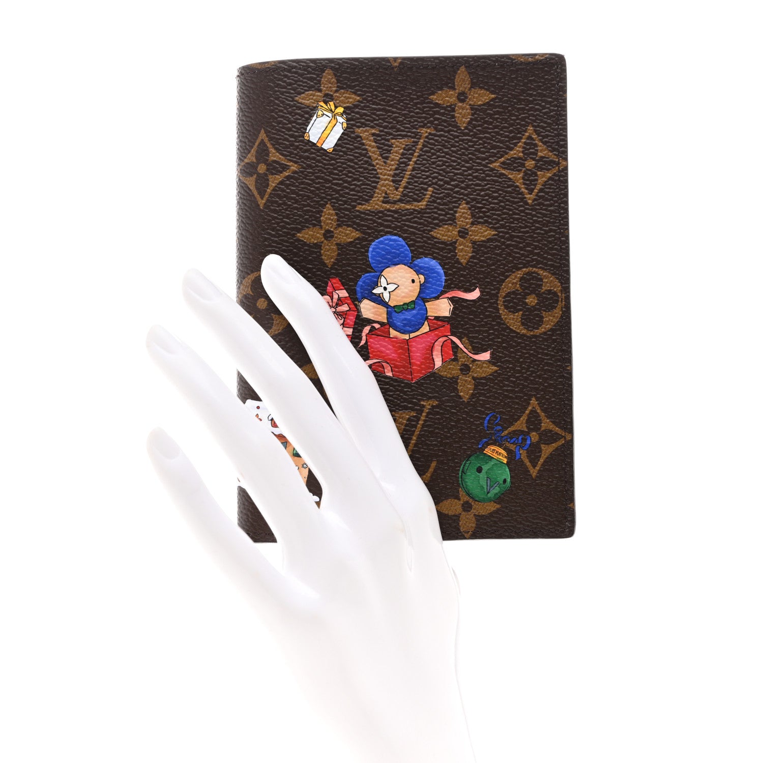 Louis Vuitton Monogram 2025 Christmas Animation Passport Cover Iced Gold 2 of 7