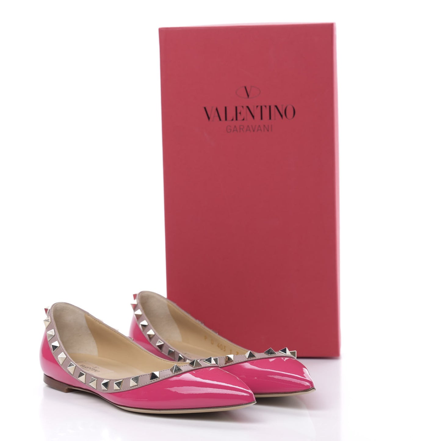 Patent Rockstud Ballerina Flats 36 Cyclamin Poudre