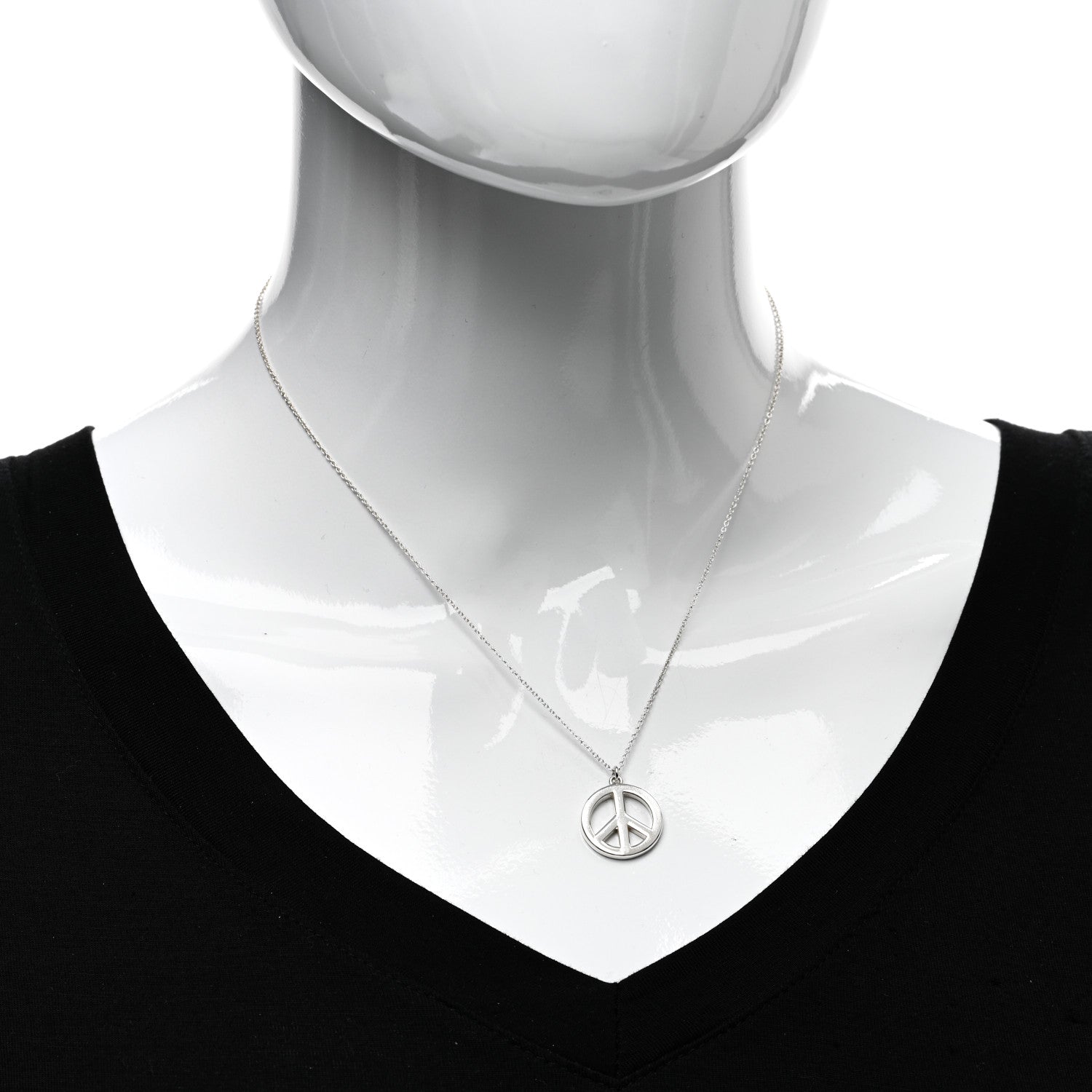Tiffany Sterling Silver Peace Pendant Necklace 2 of 4