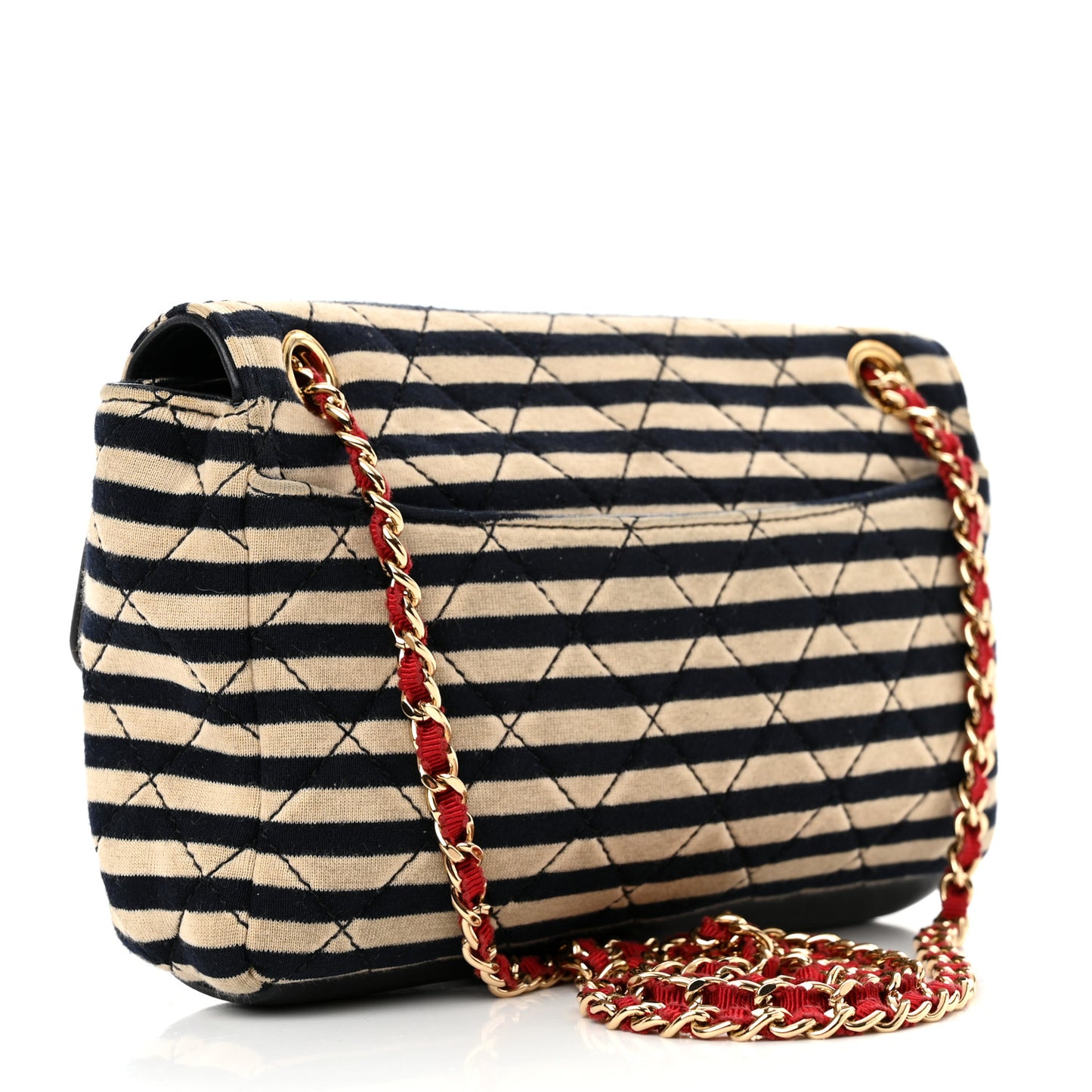Jersey Quilted Small Coco Sailor Flap Black White