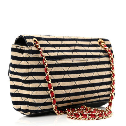 Chanel Jersey Quilted Small Coco Sailor Flap Black White 4 of 13