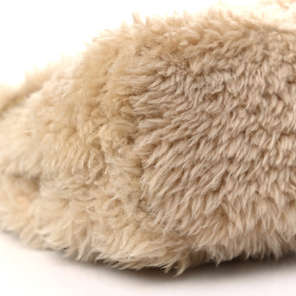 Saint Laurent Shearling Lambskin Quilted Sade Puffer Envelope Clutch Natural Beige 9 of 13