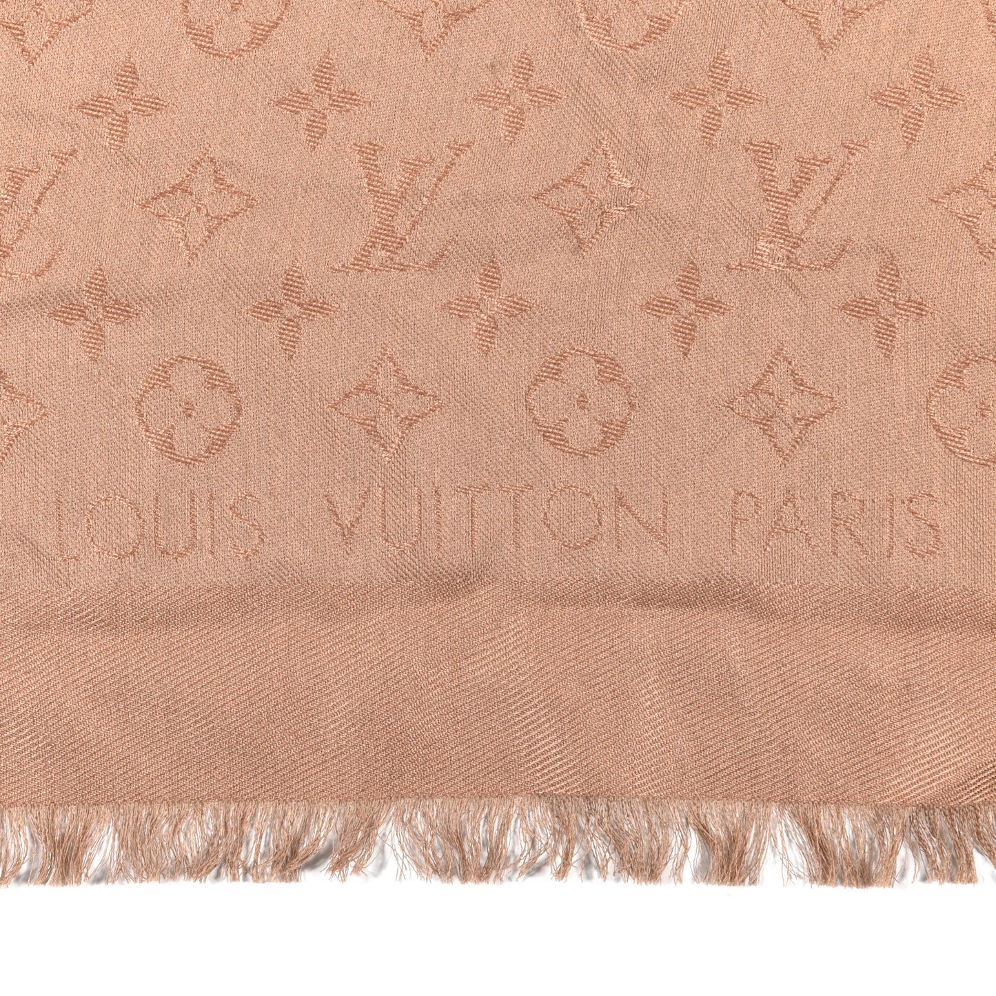 Silk Wool Monogram Denim Shawl Rose