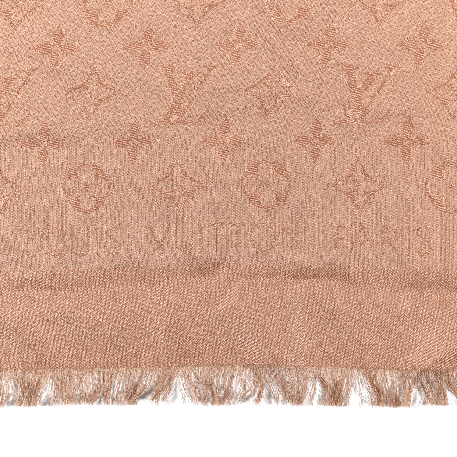 Louis Vuitton Silk Wool Monogram Denim Shawl Rose 2 of 4