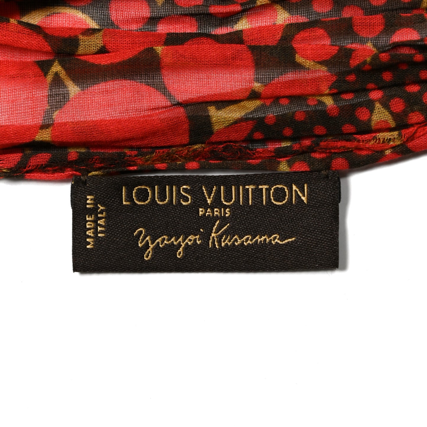 Cotton Monogram Kusama Infinity Dots Pareo Scarf Red