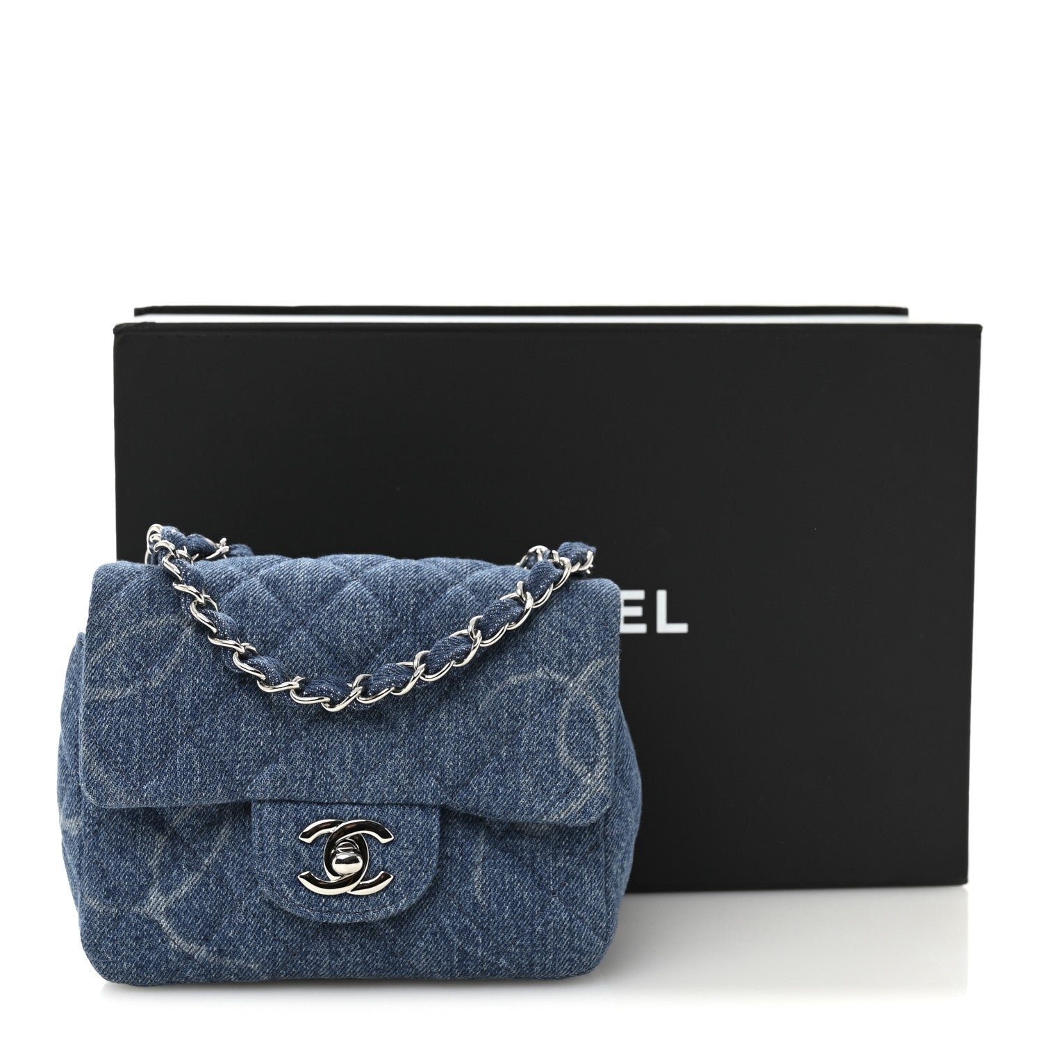 Chanel Denim CC Quilted Mini Square Flap Blue 11 of 11