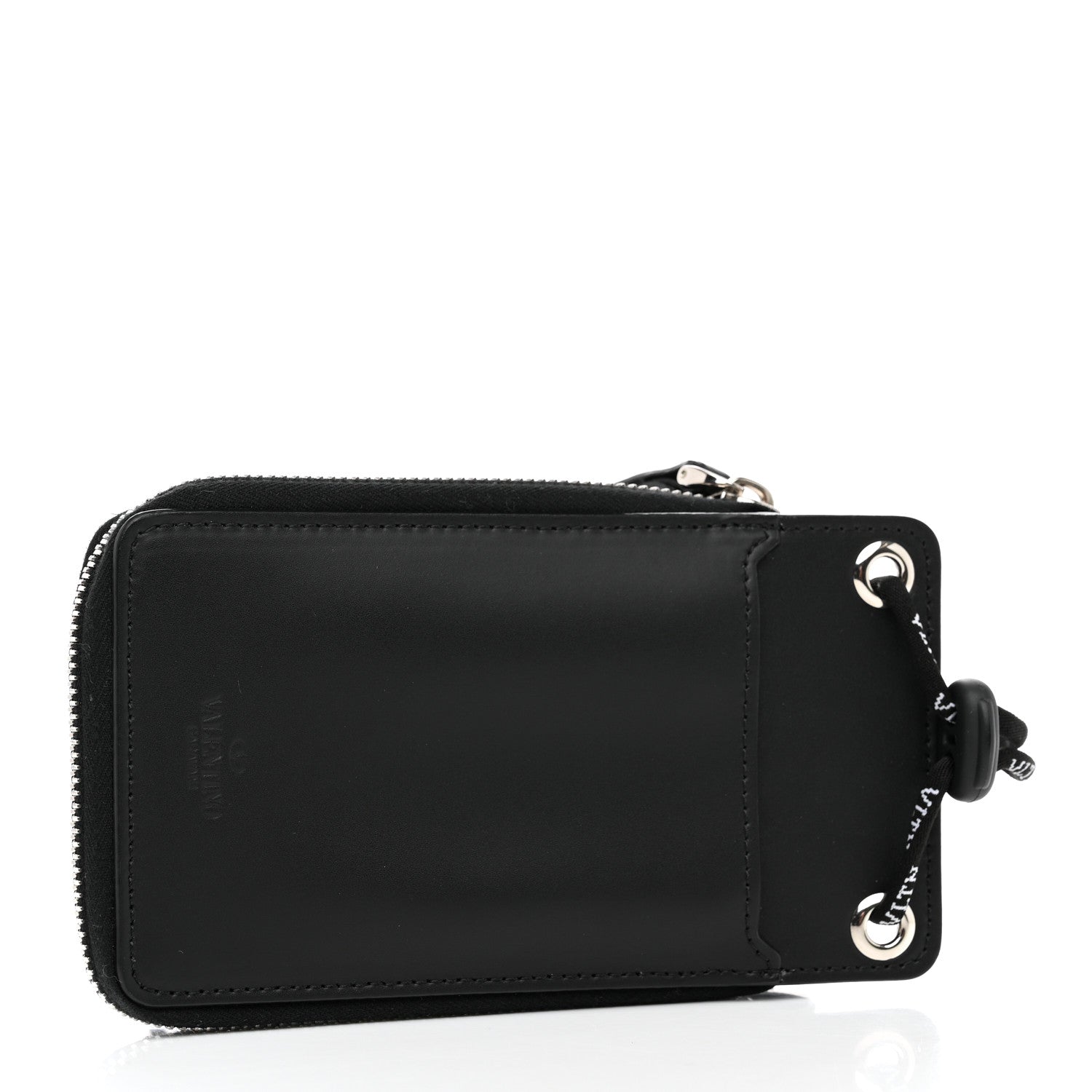 Valentino Garavani Calfskin VLTN Neck Strap Wallet Black 3 of 8