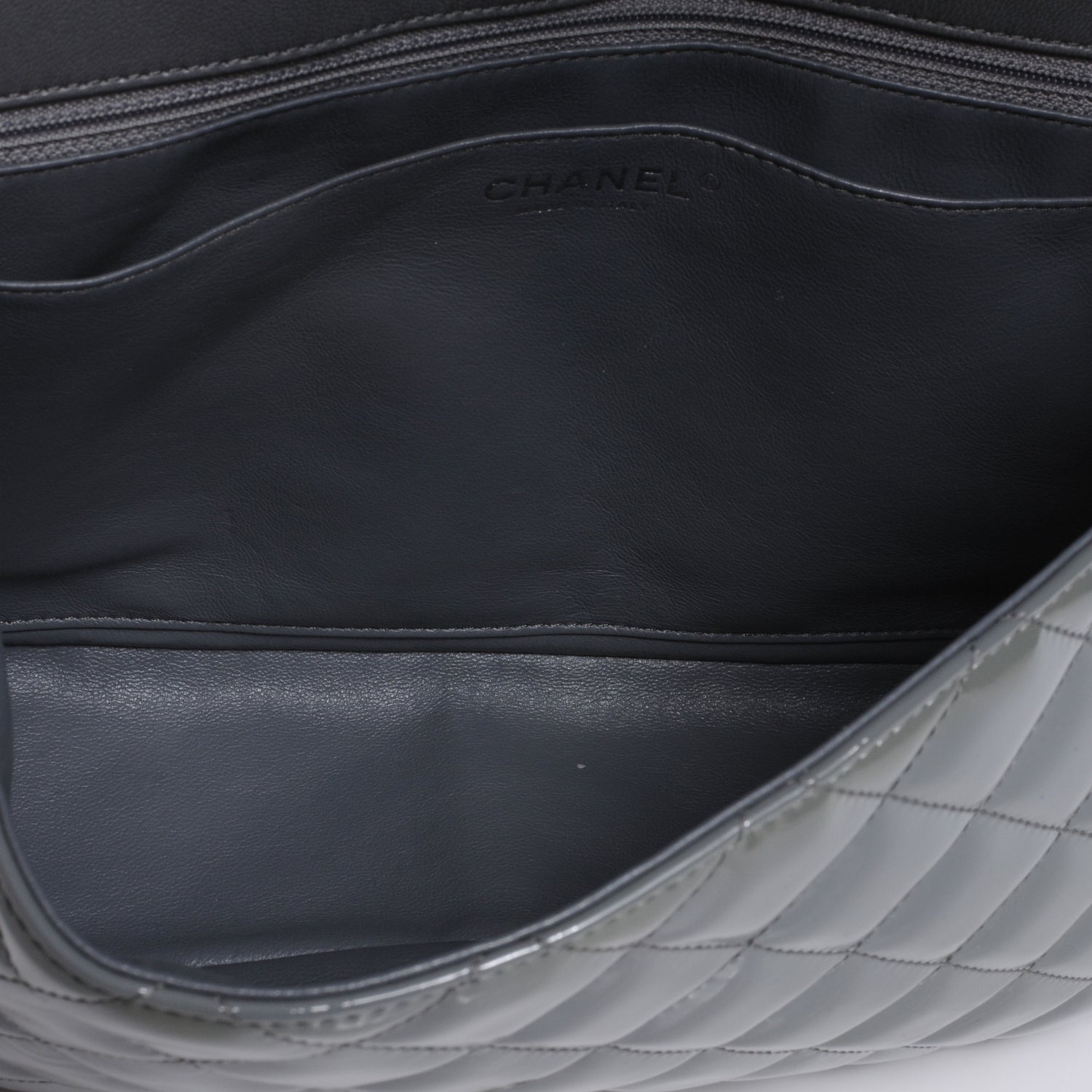 Chanel Patent Jumbo Single Flap Grey 7 of 9