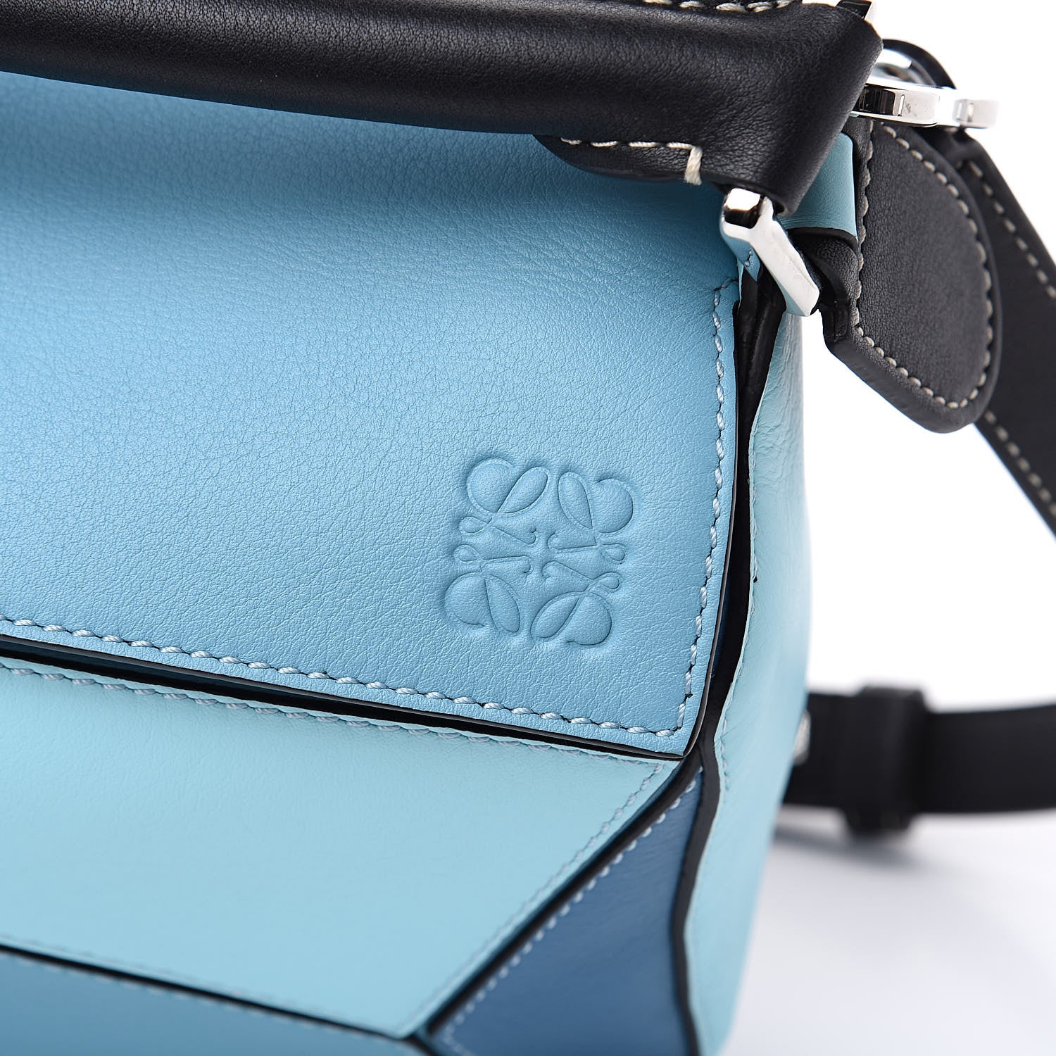 Loewe Calfskin Small Puzzle Bag Light Blue Aqua 10 of 10