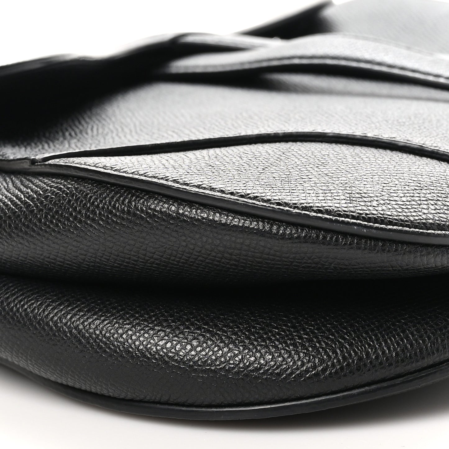 Grained Calfskin Saddle Bag Black