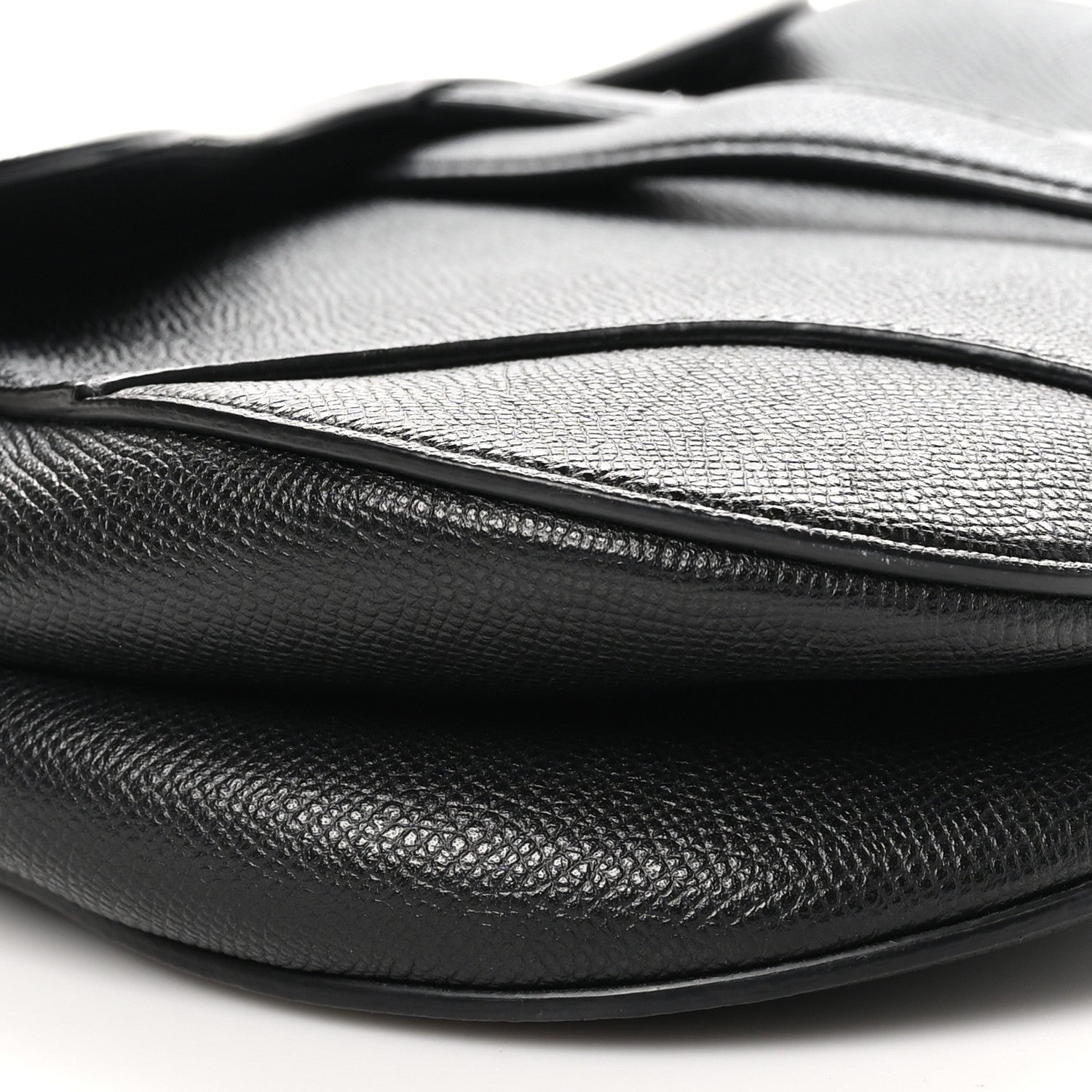 Christian Dior Grained Calfskin Saddle Bag Black 9 of 10