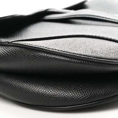 Christian Dior Grained Calfskin Saddle Bag Black 9 of 10
