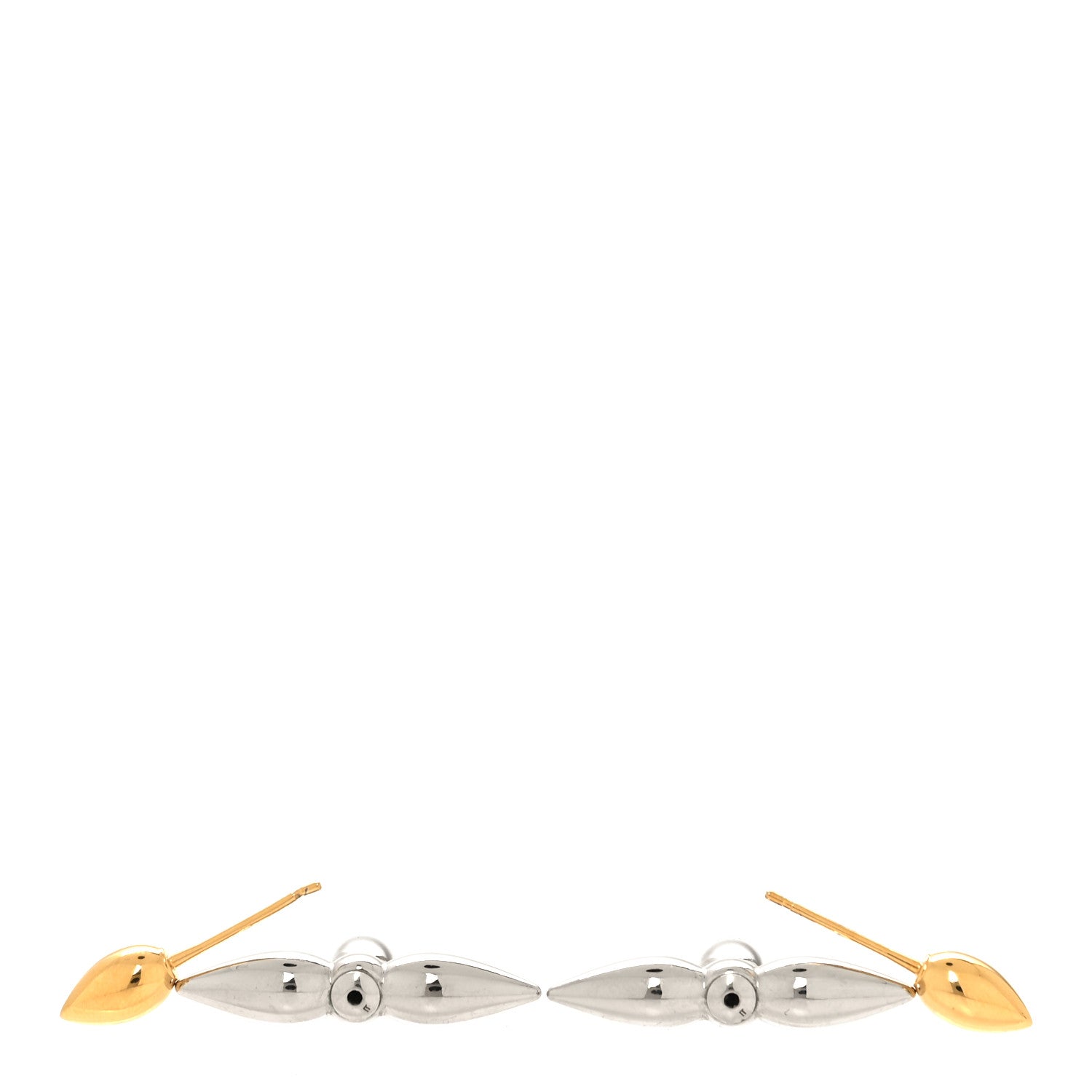 Louis Vuitton Metal Louisette Earrings Silver Gold 2 of 3