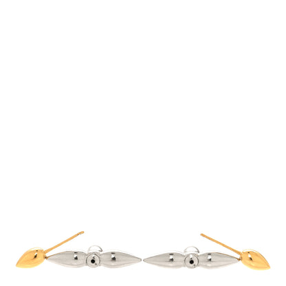 Louis Vuitton Metal Louisette Earrings Silver Gold 2 of 3