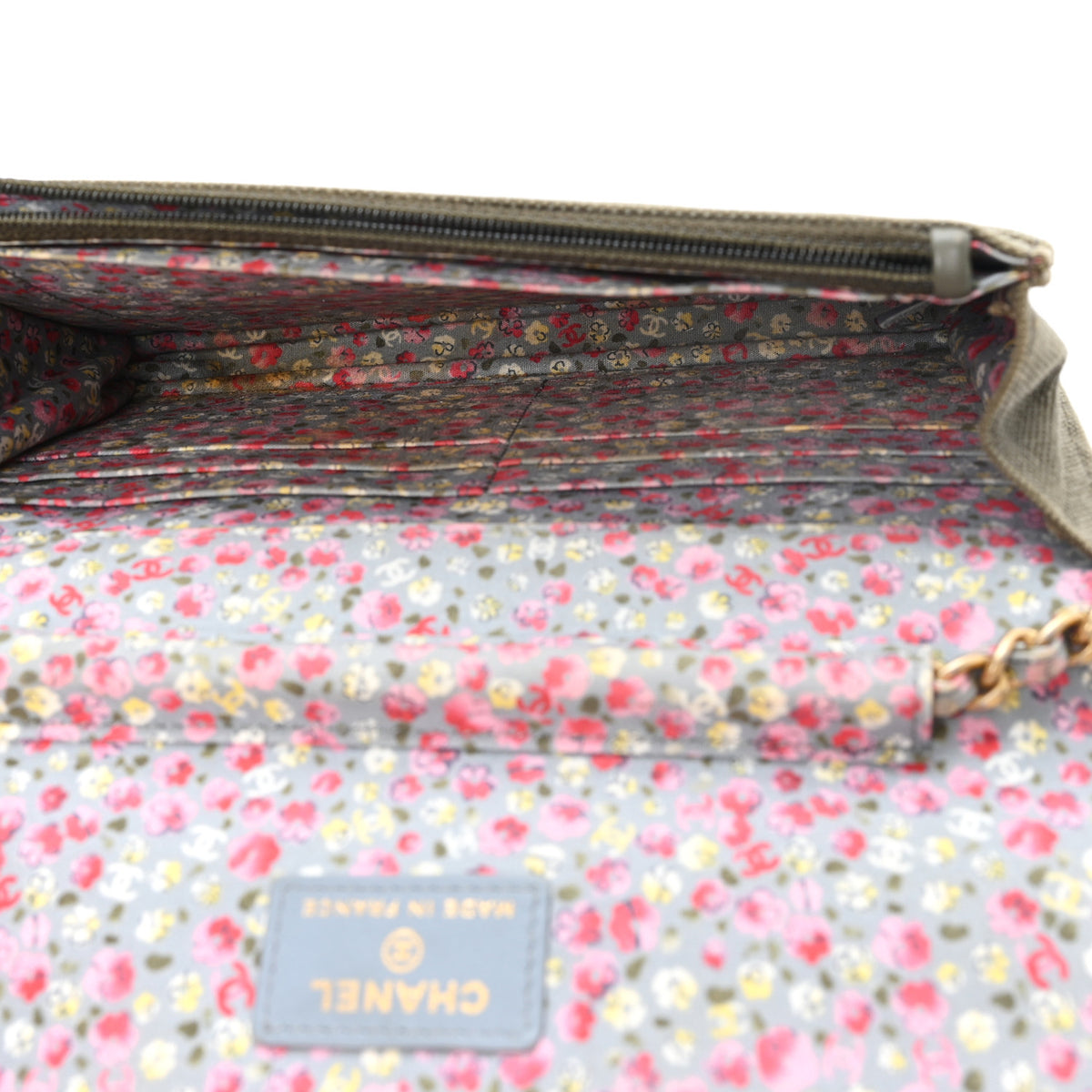 Chanel Canvas Quilted Coco Cuba Charms Wallet On Chain WOC Khaki 5 of 11