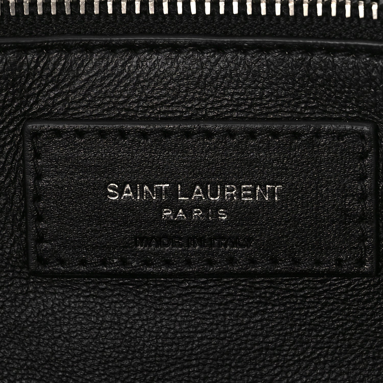 Saint Laurent Metallic Lambskin Quilted Sade Puffer Envelope Clutch Argento 6 of 11