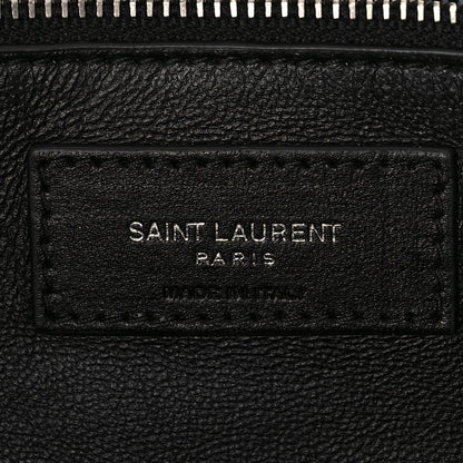 Saint Laurent Metallic Lambskin Quilted Sade Puffer Envelope Clutch Argento 6 of 11