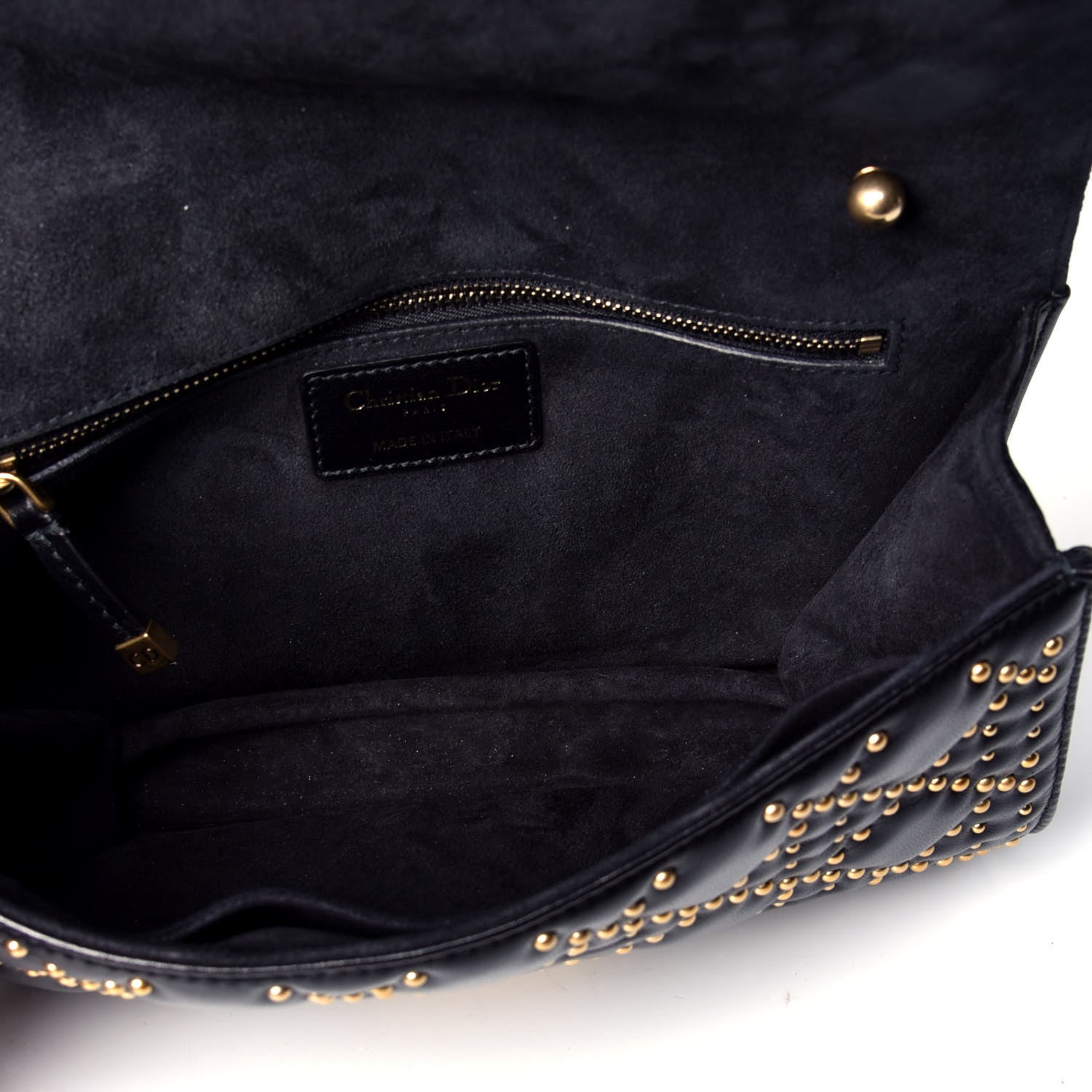 Christian Dior Lambskin Cannage Studded Large Dioraddict Flap Bag Black 5 of 8