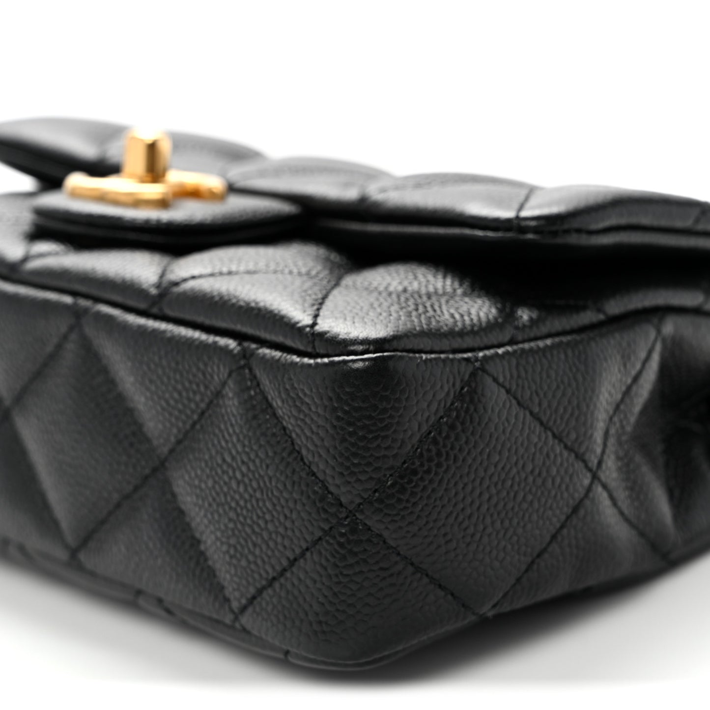 Caviar Quilted Mini Sweetheart Rectangular Flap Black