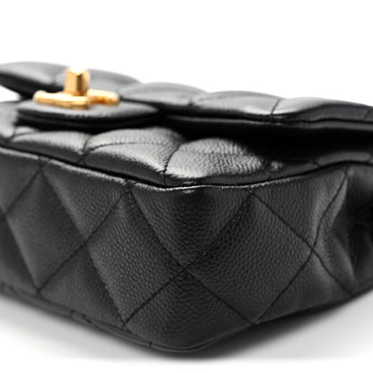 Chanel Caviar Quilted Mini Sweetheart Rectangular Flap Black 10 of 11
