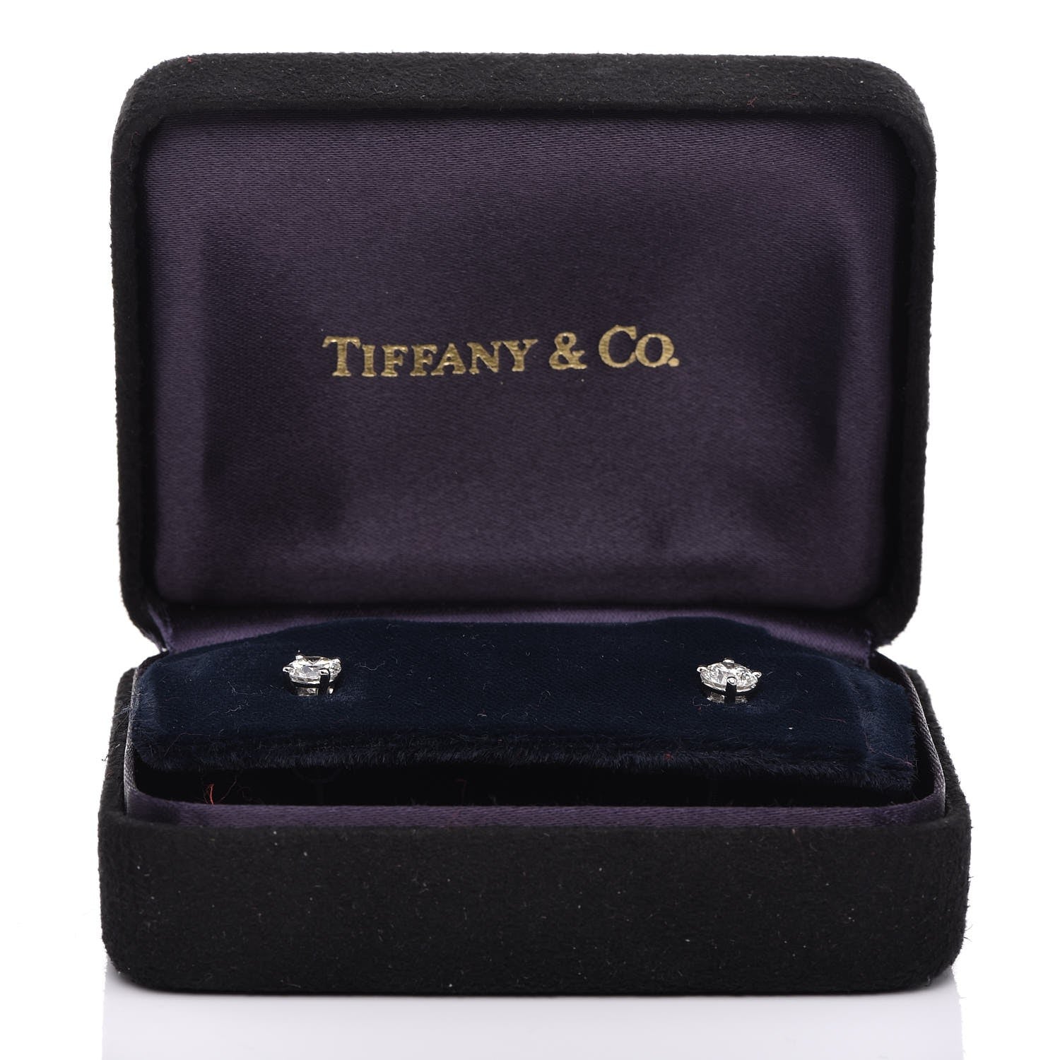 Tiffany Platinum Diamond 1ctw Round Solitaire Earrings 6 of 6