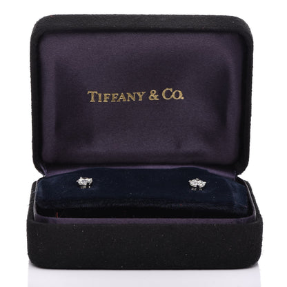 Tiffany Platinum Diamond 1ctw Round Solitaire Earrings 6 of 6