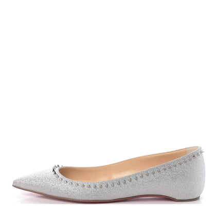 Christian Louboutin Mini Glitter Anjalina Flats 36.5 Silver 1 of 8