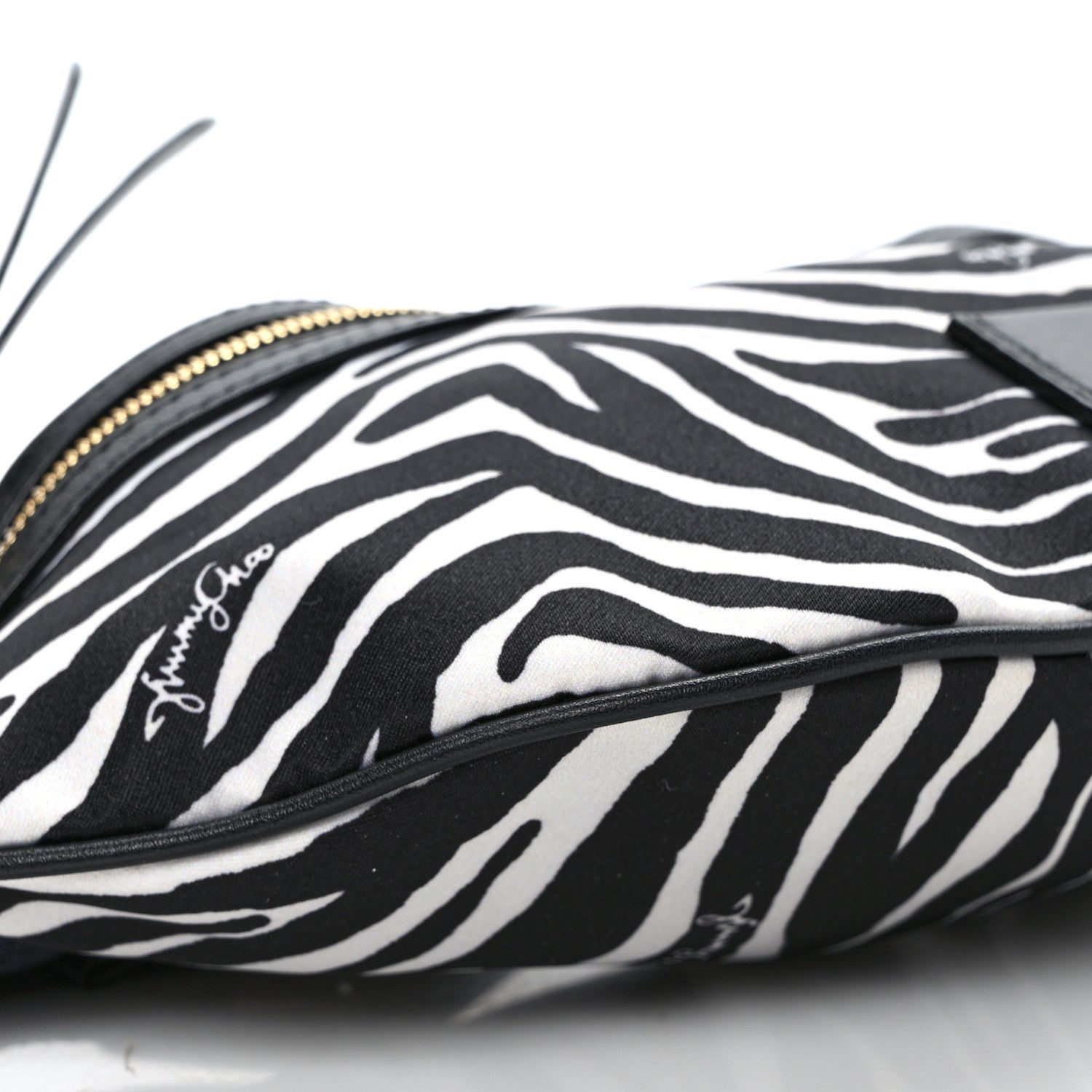 Jimmy Choo Nylon Zebra Candice Belt Bag Black White 7 of 8