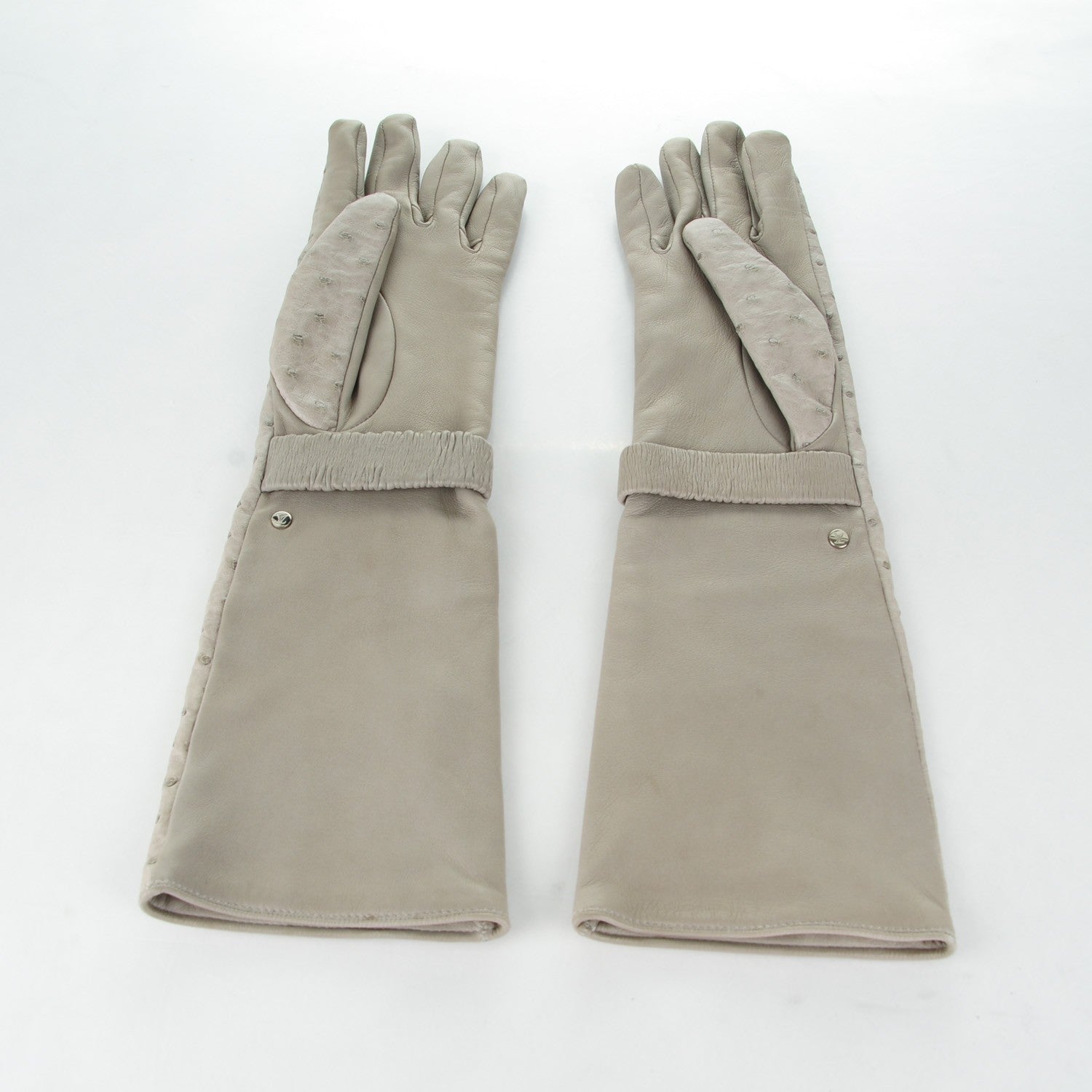 Louis Vuitton Ostrich Lambskin Gloves L Gris 2 of 6