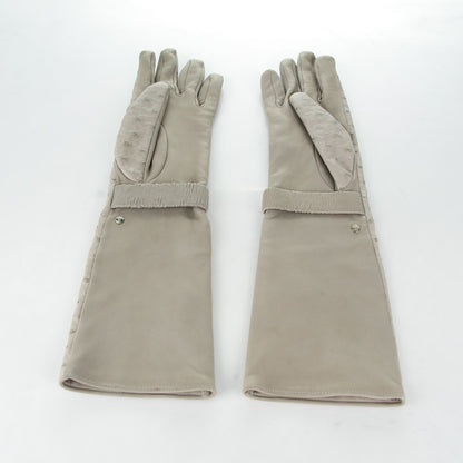 Louis Vuitton Ostrich Lambskin Gloves L Gris 2 of 6