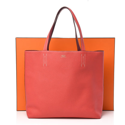 Hermes Taurillon Clemence Double Sens 45 Reversible Tote Rubis Bougainvillea 12 of 12