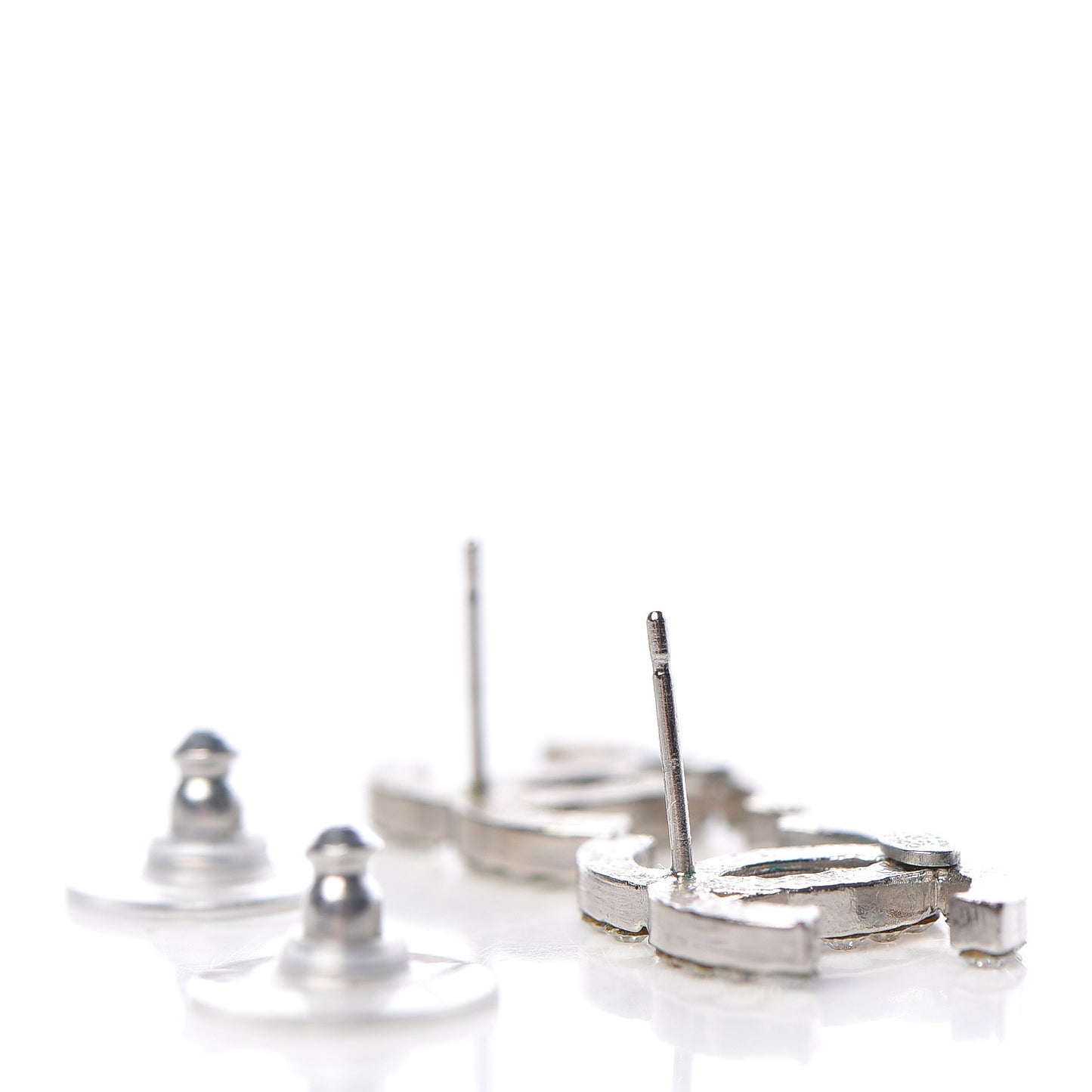 Crystal CC Earrings Silver