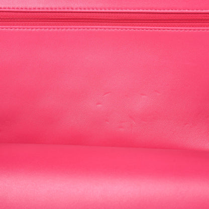 Chanel Lambskin Quilted Jumbo Double Flap Dark Pink 14 of 16