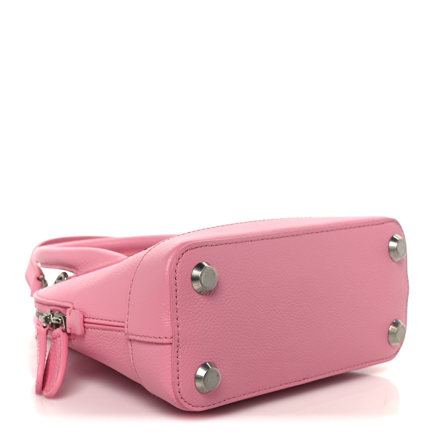 Balenciaga Signature Grained Calfskin Logo XXS Ville Top Handle Bag Rose Bubblegum Black 4 of 12