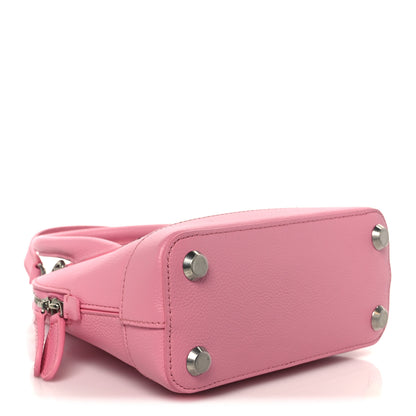 Balenciaga Signature Grained Calfskin Logo XXS Ville Top Handle Bag Rose Bubblegum Black 4 of 12