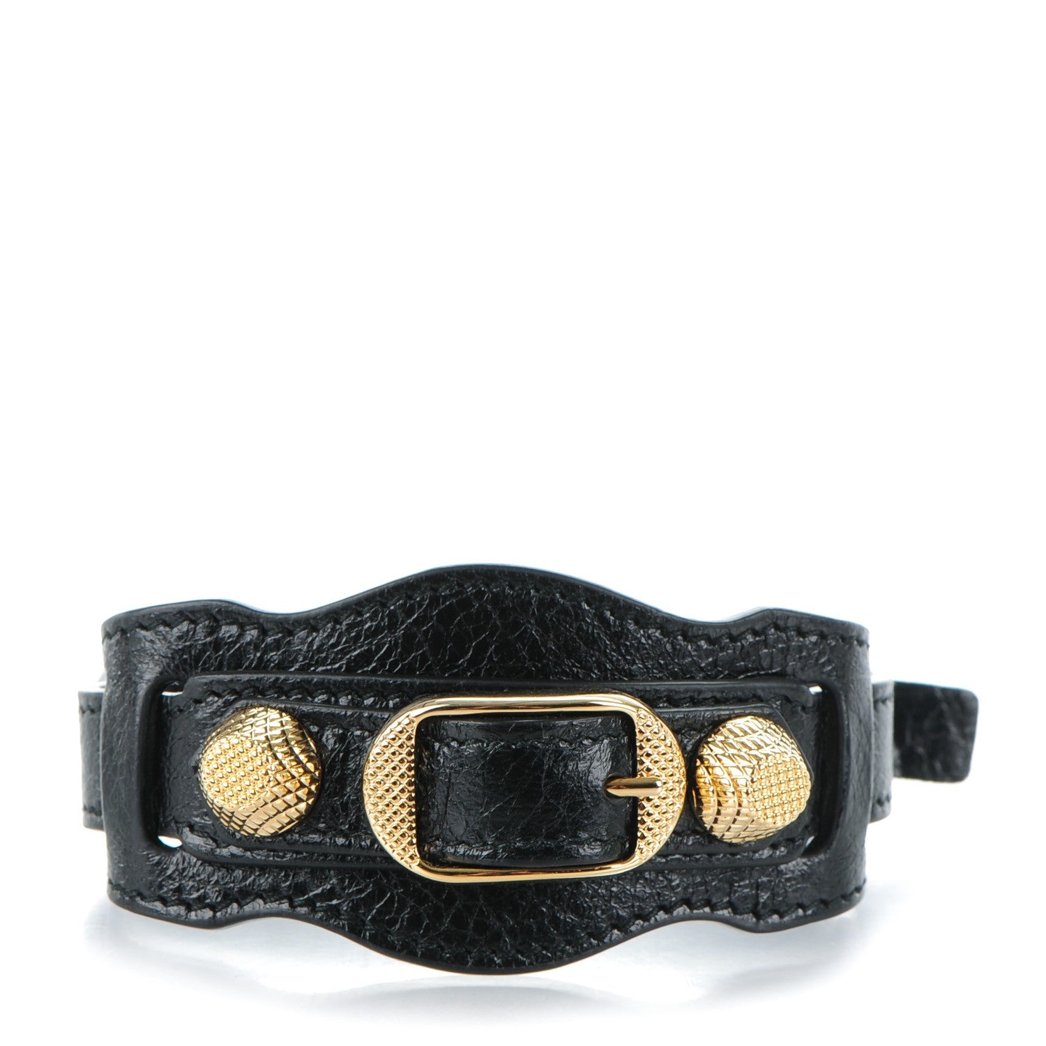 Balenciaga Agneau Arena Giant 12 Gold Hardware L Bracelet Black 1 of 6