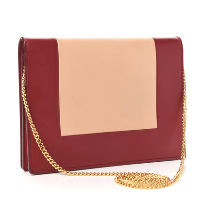 Celine Smooth Lambskin Frame Evening Chain Clutch Ruby Nude 3 of 10